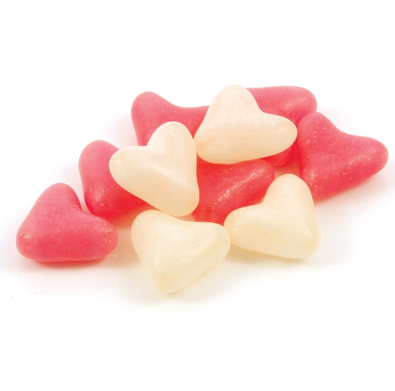 Pink & White Heart Jelly Beans Retro Pick & Mix Sweets Barratt 100g